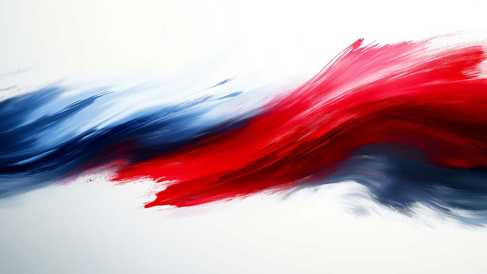 Abstract red and blue brush strokes