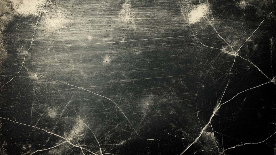 Dirty, scratched, and worn black metal surface