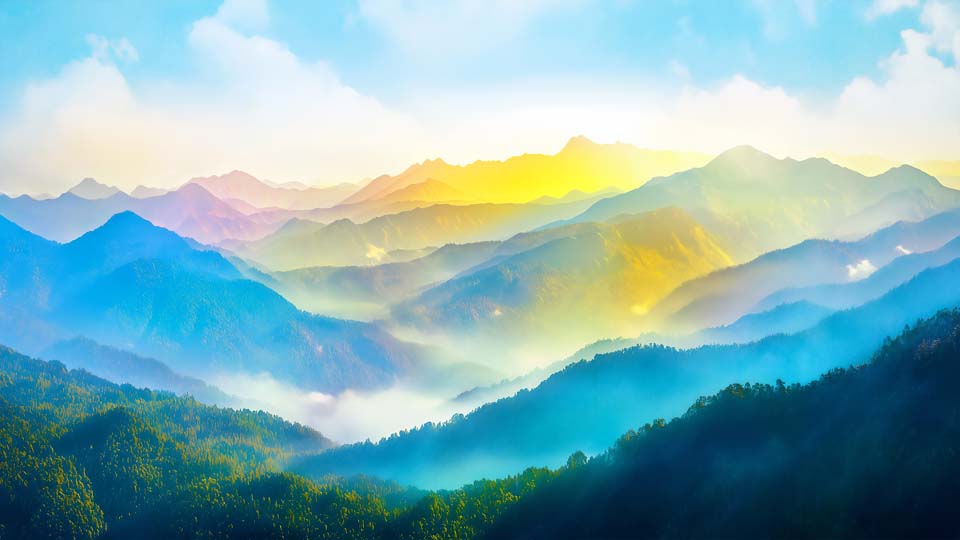 Beautiful view of colorful mountains