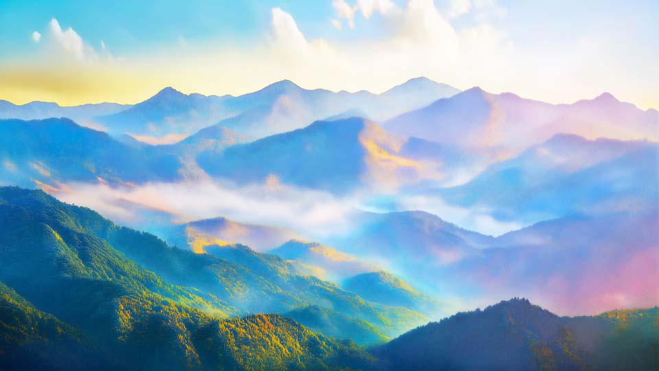 Beautiful view of colorful mountains