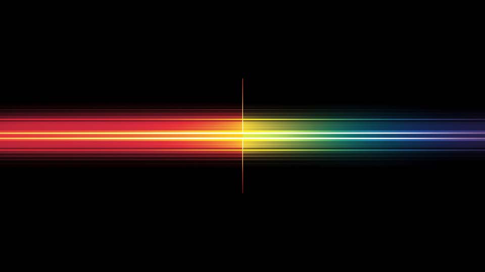 Horizontal rainbow-colored spectrum