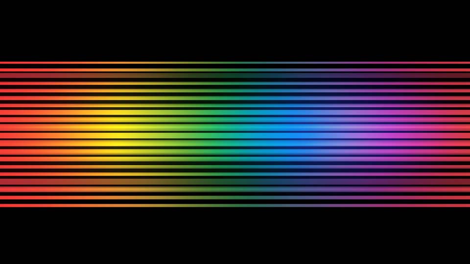 Horizontal rainbow-colored spectrum