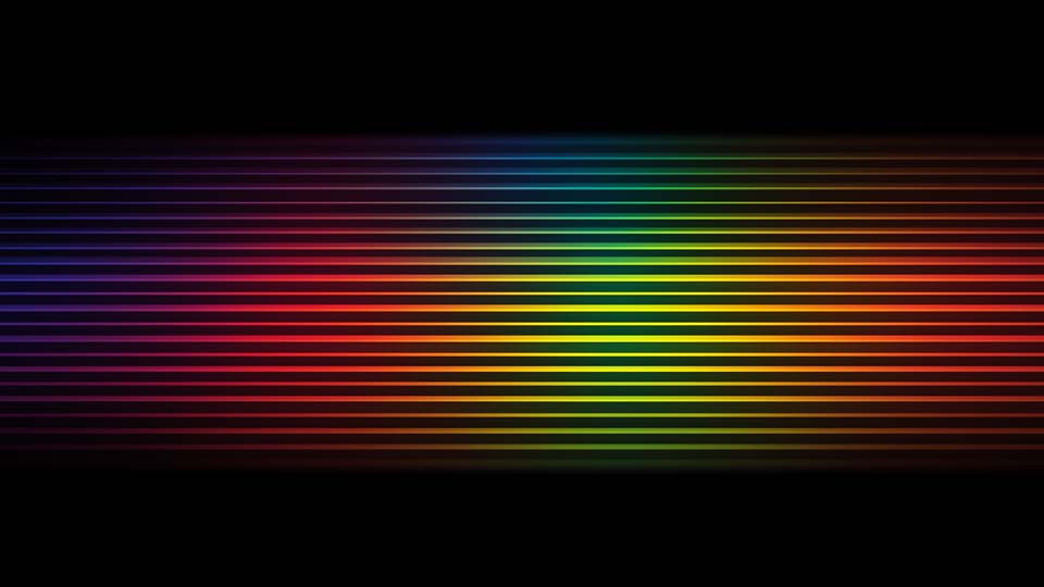 Horizontal rainbow-colored spectrum