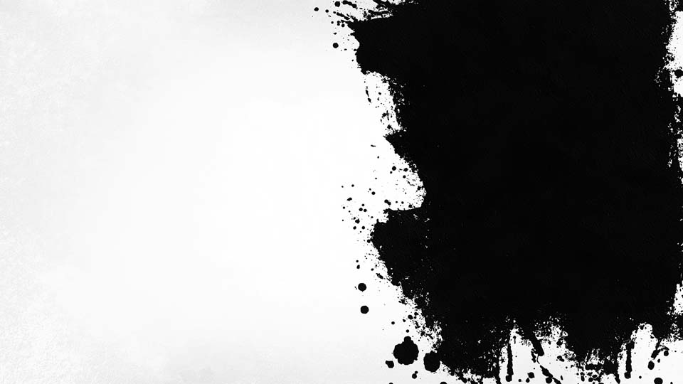 White background with black ink splashes