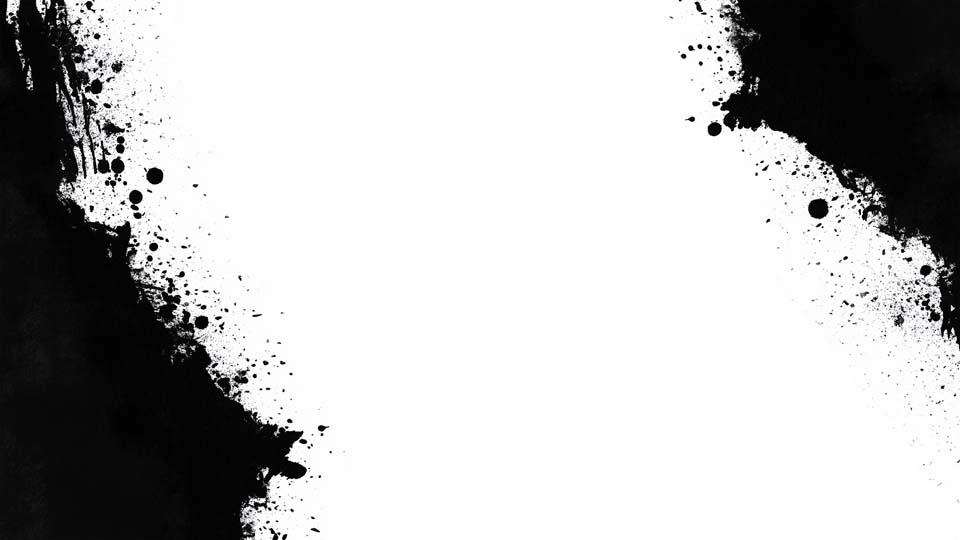 White background with black ink splashes