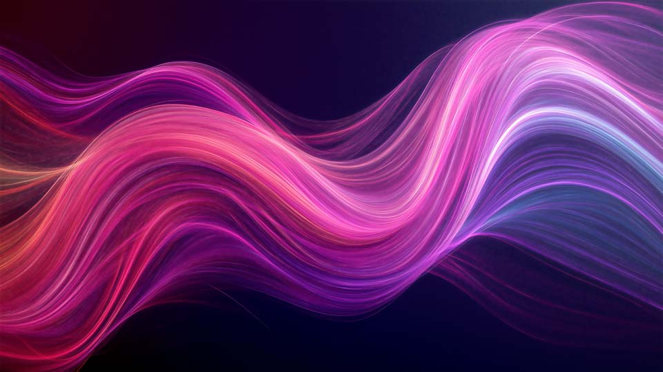 Vibrant purple and pink background with flowing lines