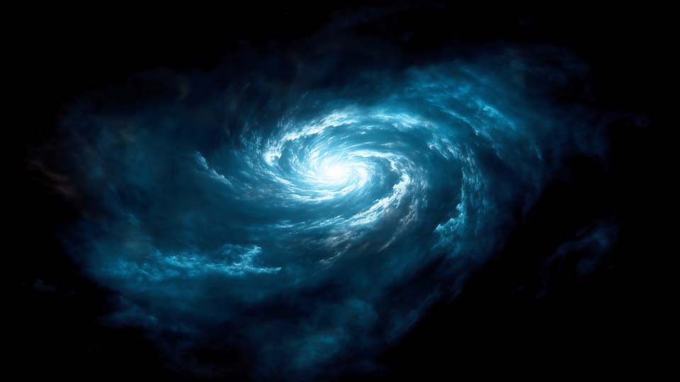 Swirling clouds in space