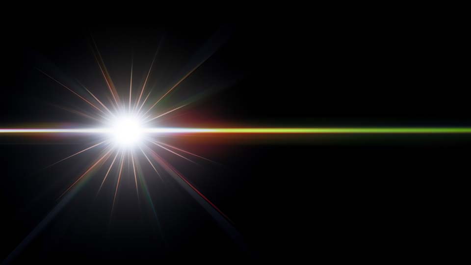 Beam of light with lens flare