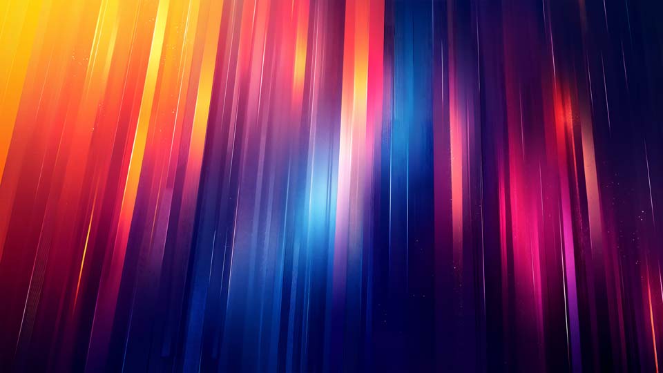 Colorful vertical lines and glowing light rays