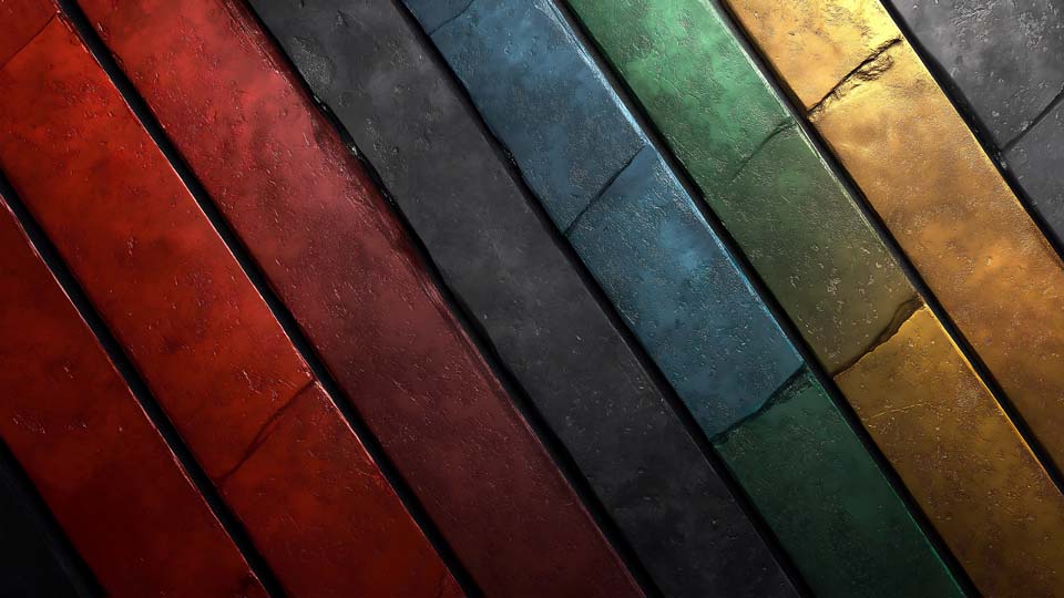 Colorful metallic plank texture