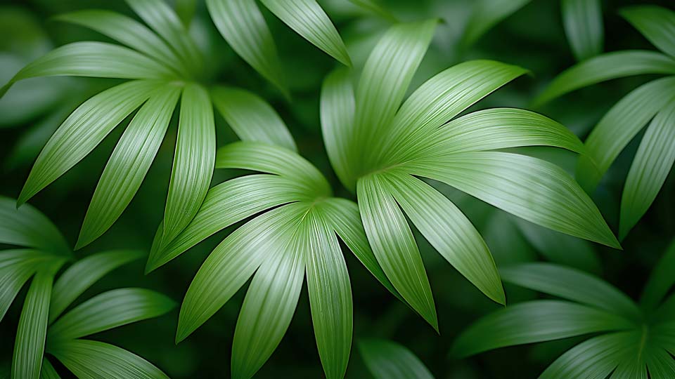 Close-up of lush green leaves