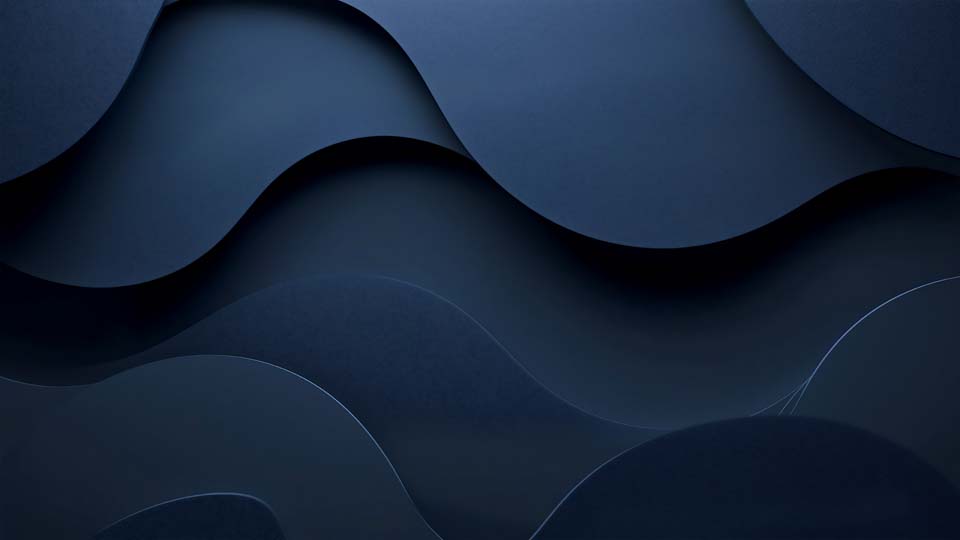 Dark blue background with waves of dark paper