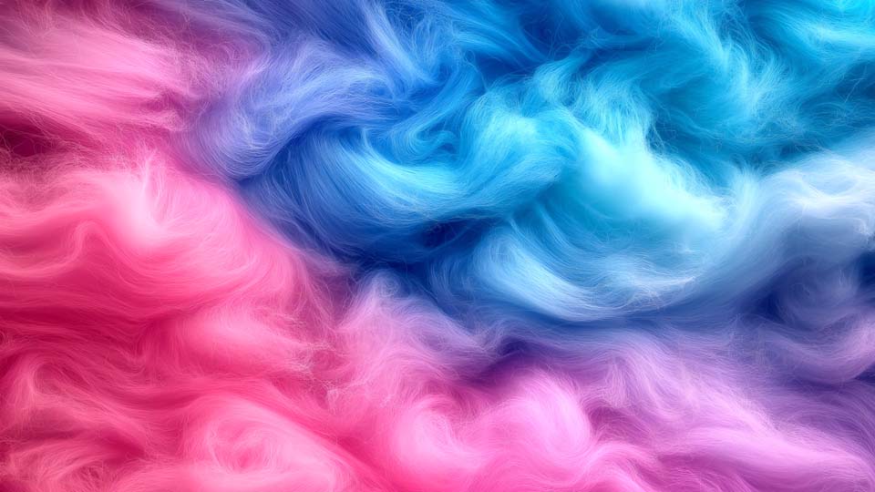 Fluffy pink and blue cotton candy