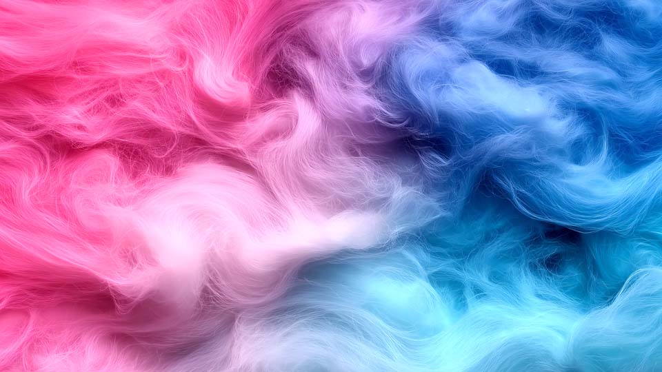 Fluffy pink and blue cotton candy