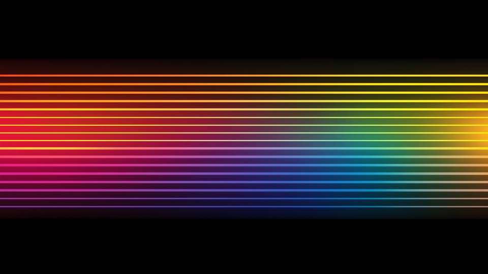 Horizontal grid of rainbow colors