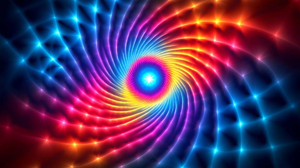 Glowing spiral and vortex of light