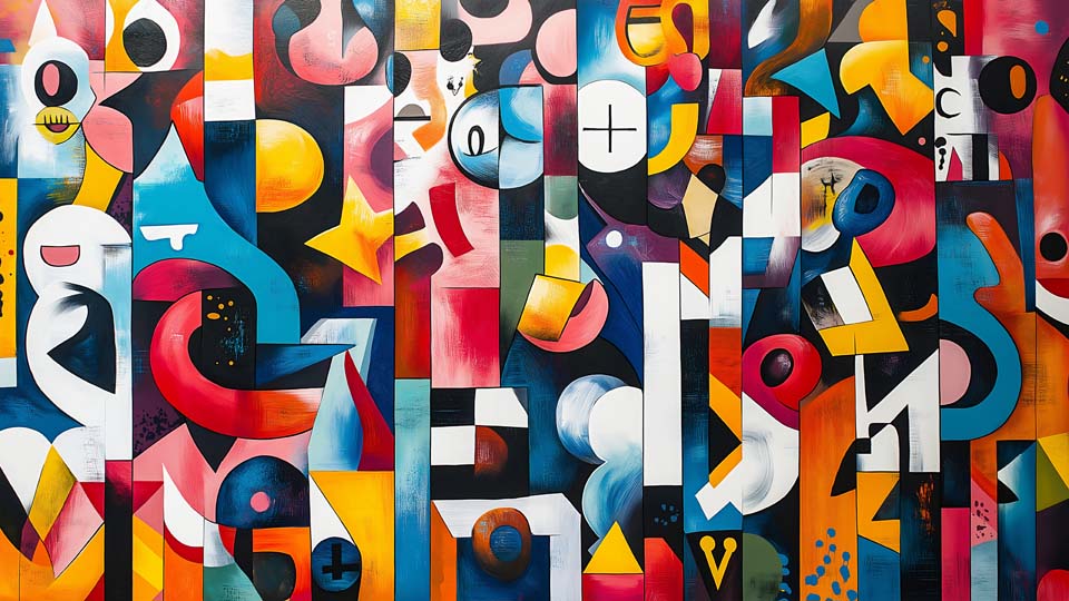 Vibrant and colorful abstract mural