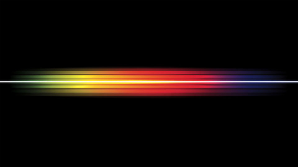 Horizontal rainbow light streak