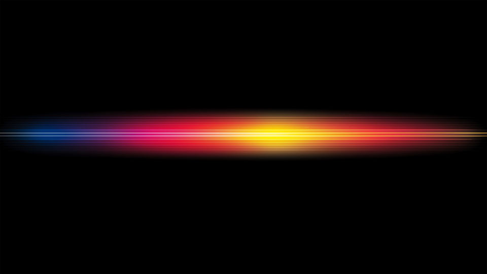 Horizontal rainbow light streak