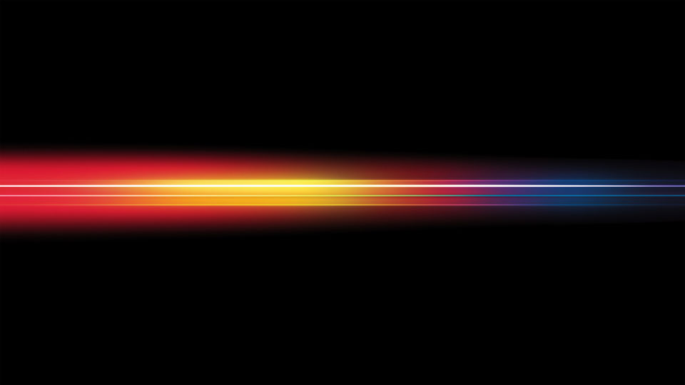 Horizontal rainbow light streak