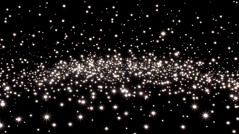 Falling white glowing stars