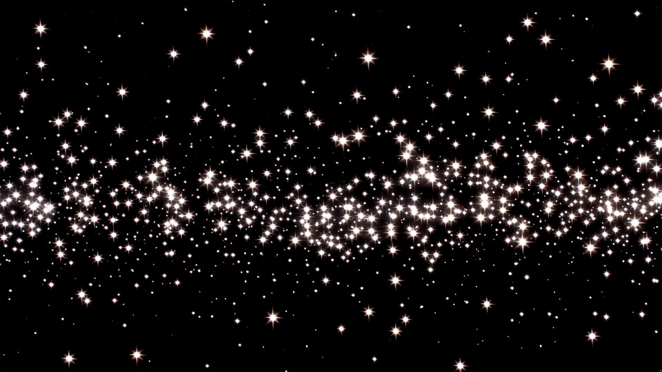 Falling white glowing stars