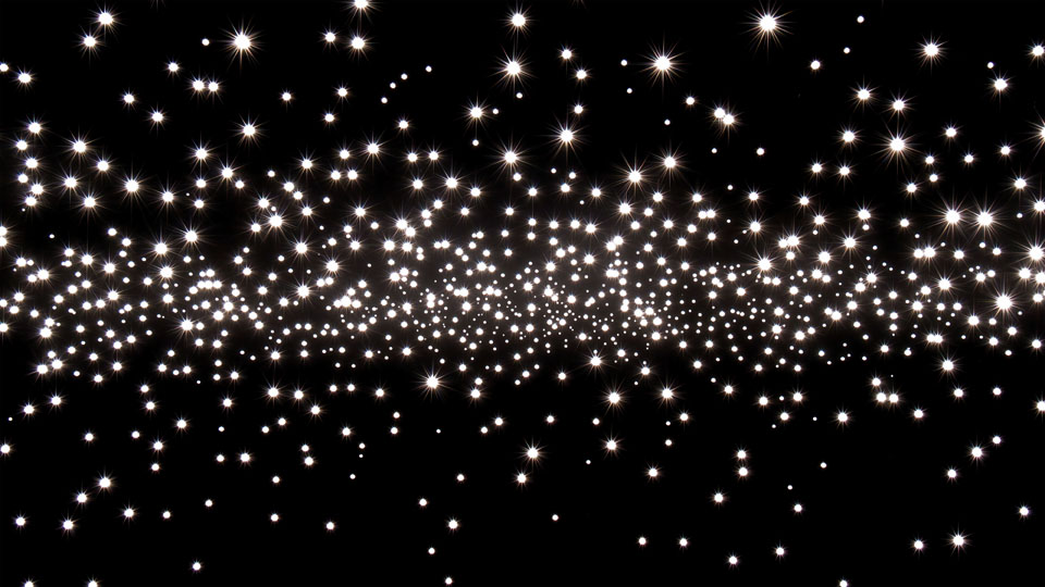 Falling white glowing stars