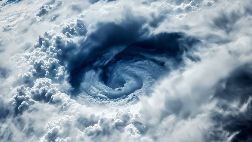 Swirling tornado in the sky