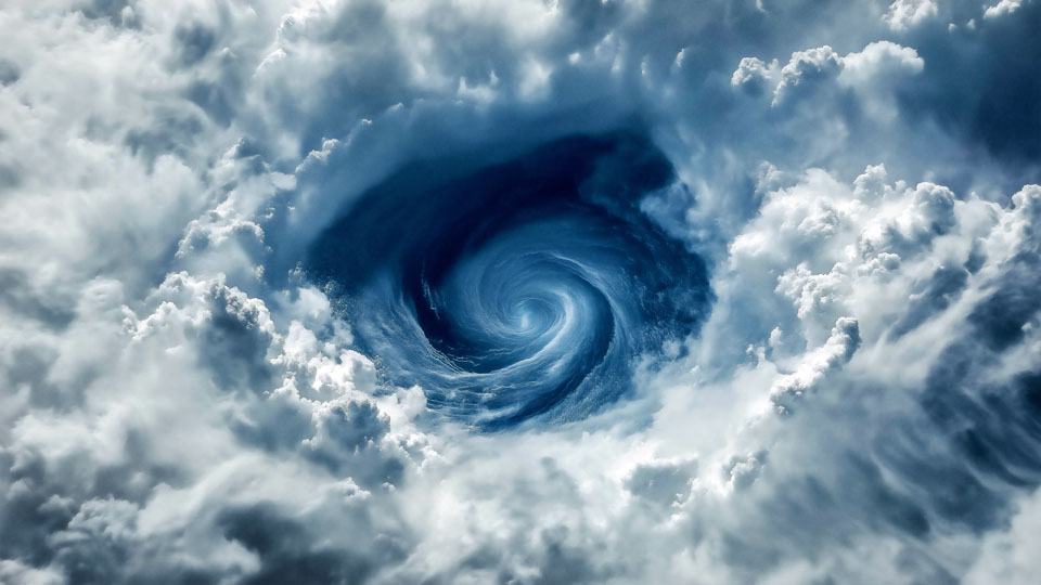 Swirling tornado in the sky