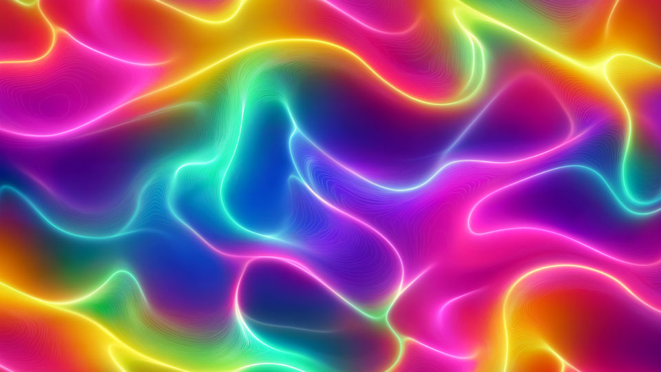 Vibrant neon rainbow gradient background