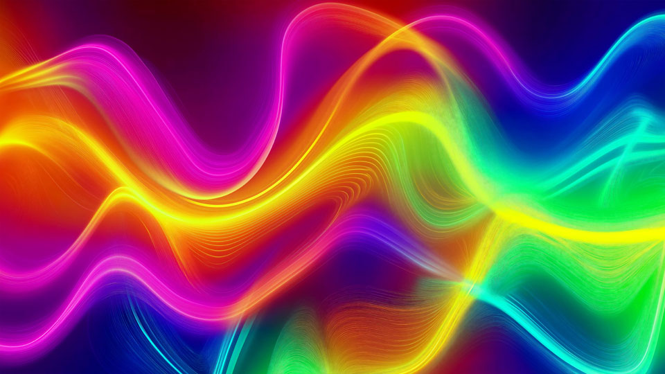 Vibrant neon rainbow gradient background