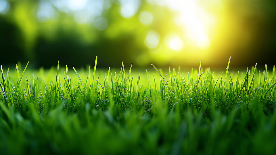 Green grass with sunlight