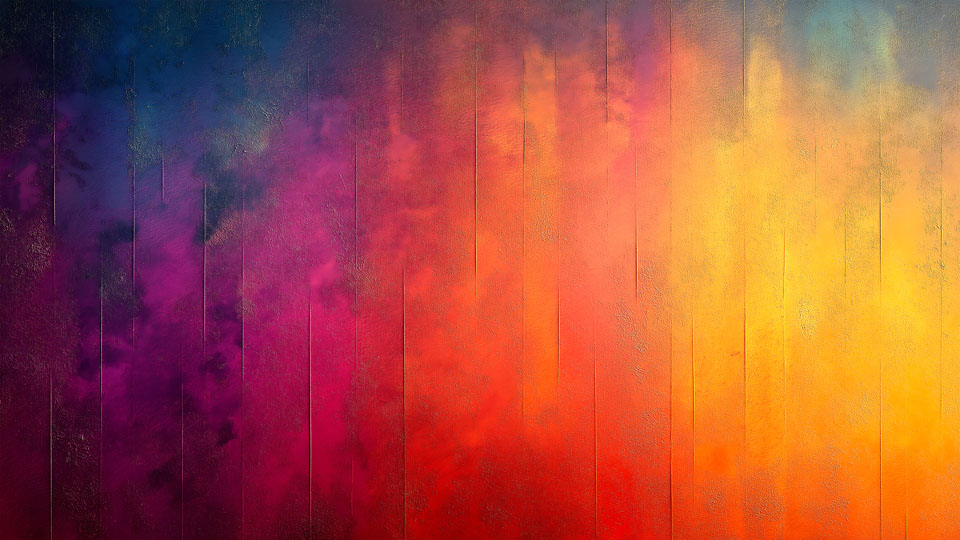 Wooden wall painted in rainbow colors