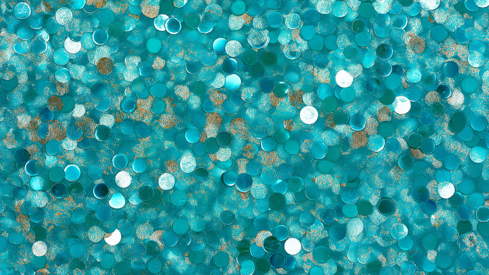 Turquoise blue and white round sequins