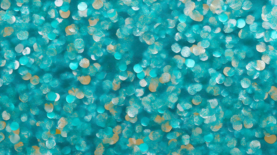 Turquoise blue and white round sequins