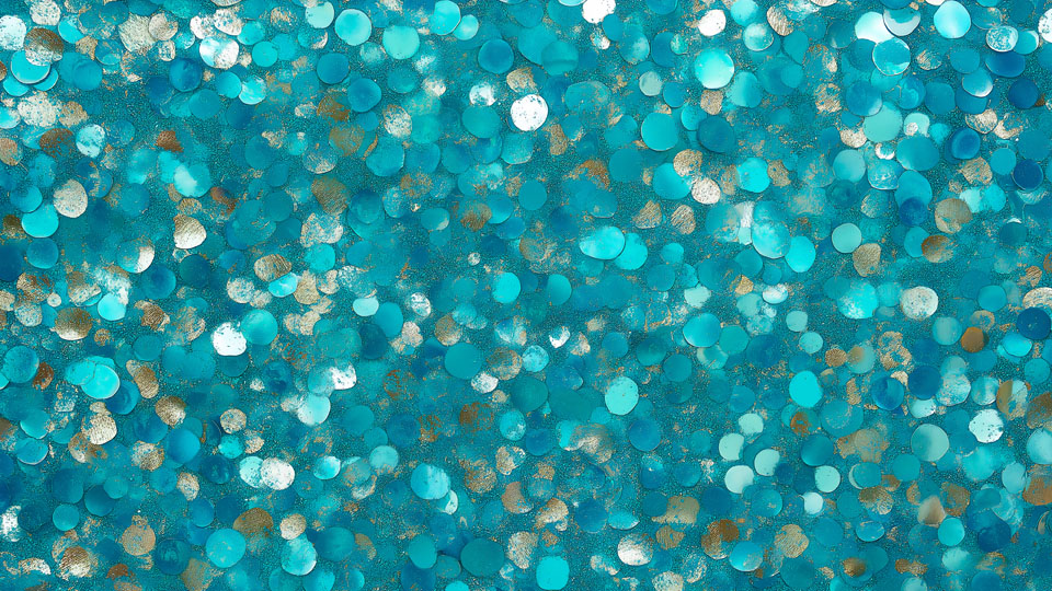 Turquoise blue and white round sequins