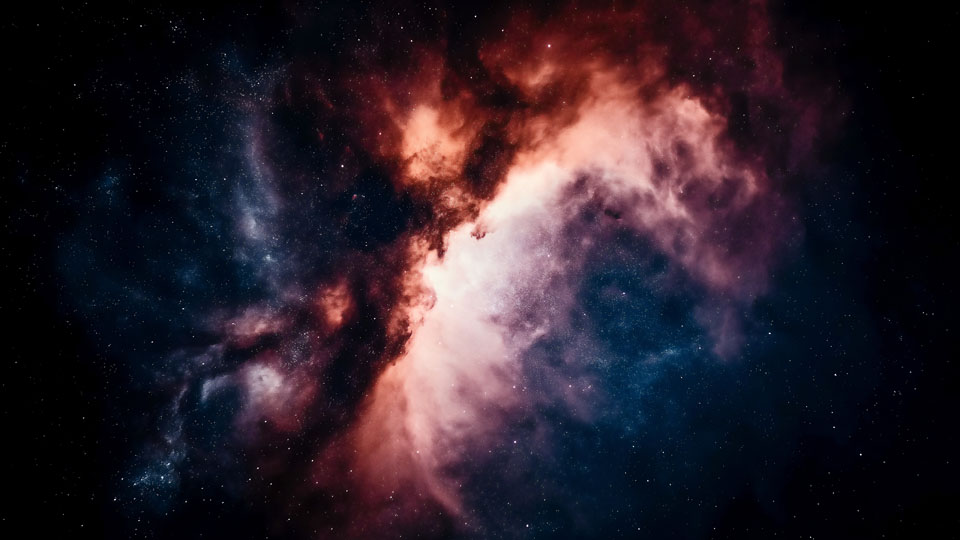 Nebula in space, a starry sky with swirling dust clouds