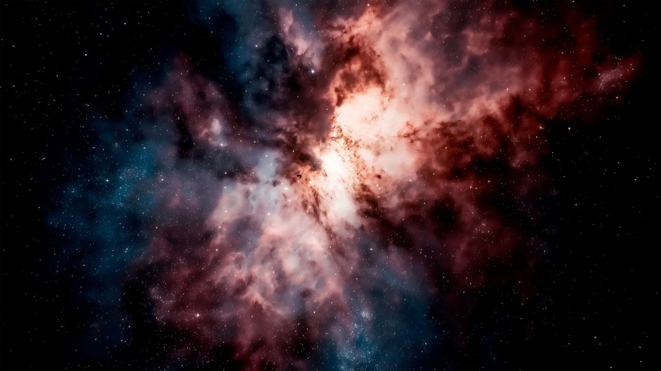 Nebula in space, a starry sky with swirling dust clouds