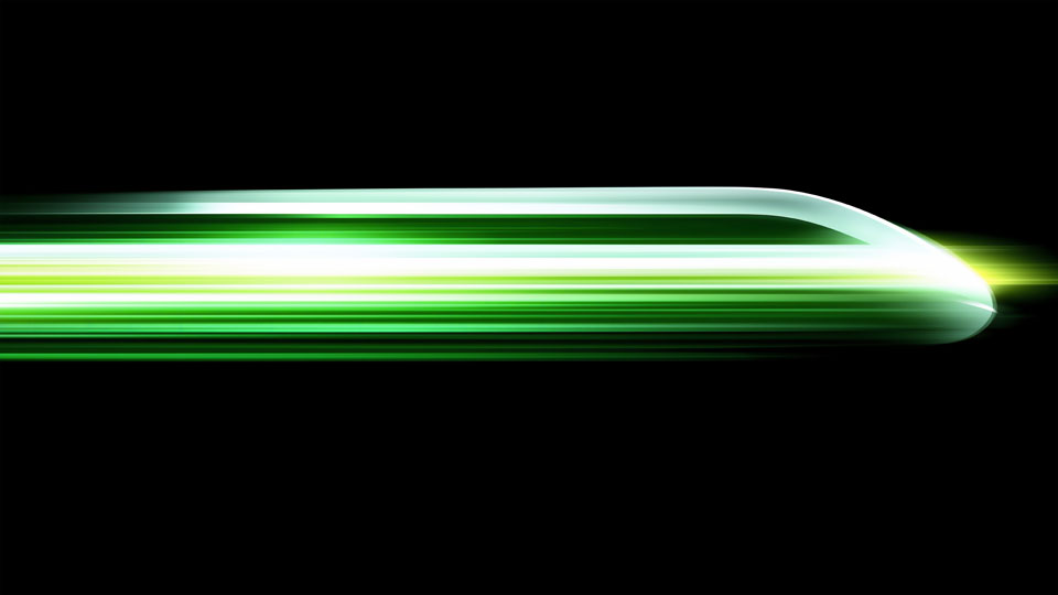 High-speed bullet train, green and yellow gradient