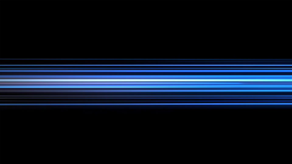 Blue light speed lines on a black background