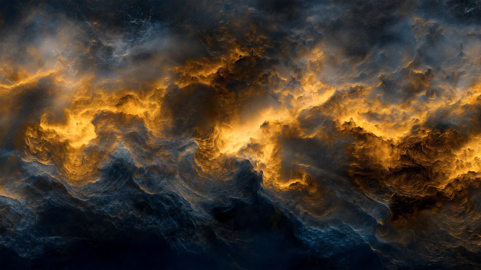 Texture of black and gold depicting a stormy sky