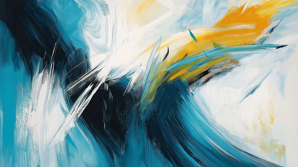 Abstract painting with bold brush strokes