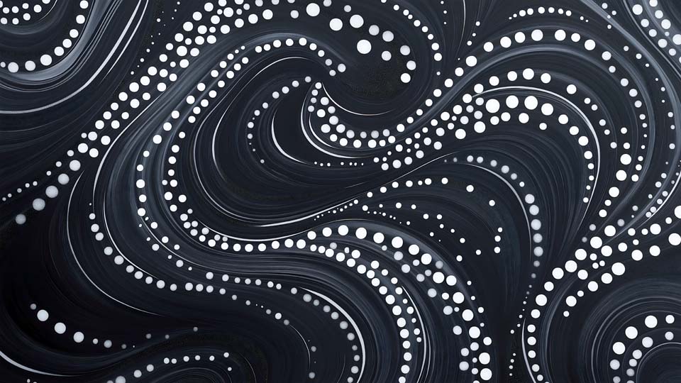 Aboriginal monochrome dot painting