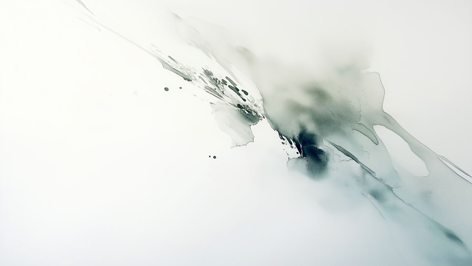 Abstract ink painting with a light white background