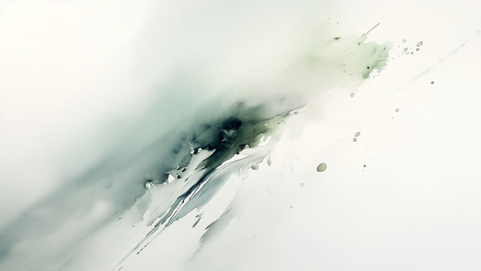 Abstract ink painting with a light white background