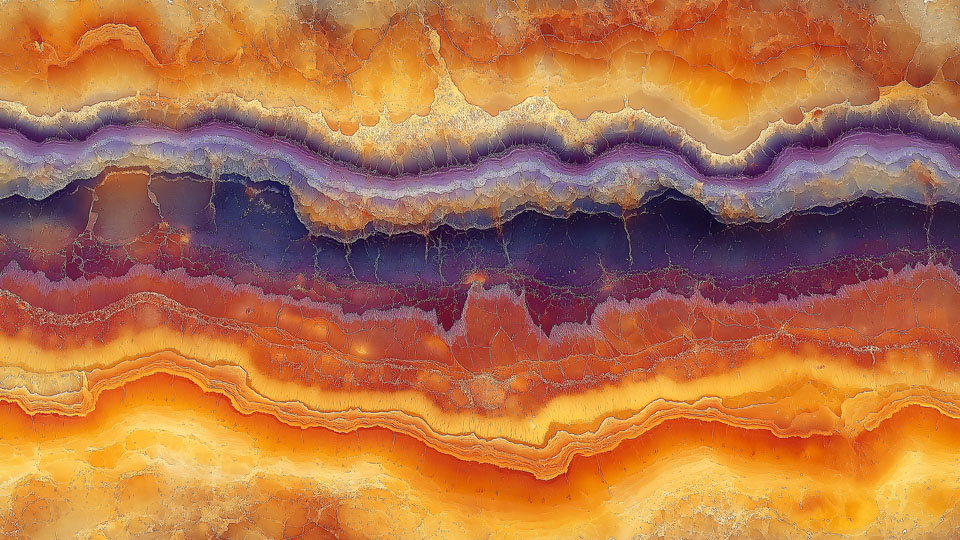 Close-up of Amber and Purple Agate Surface