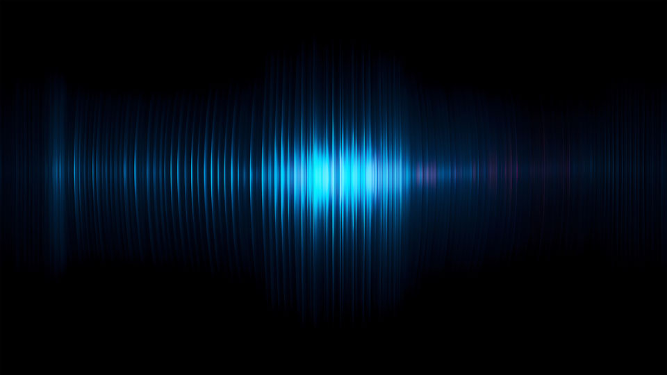 Blue sound wave background