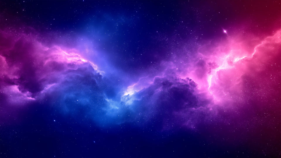 Stunning nebula in vibrant purple and blue