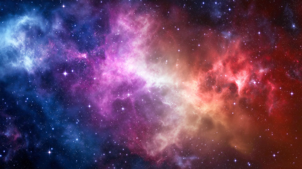 Vibrant nebula background in space