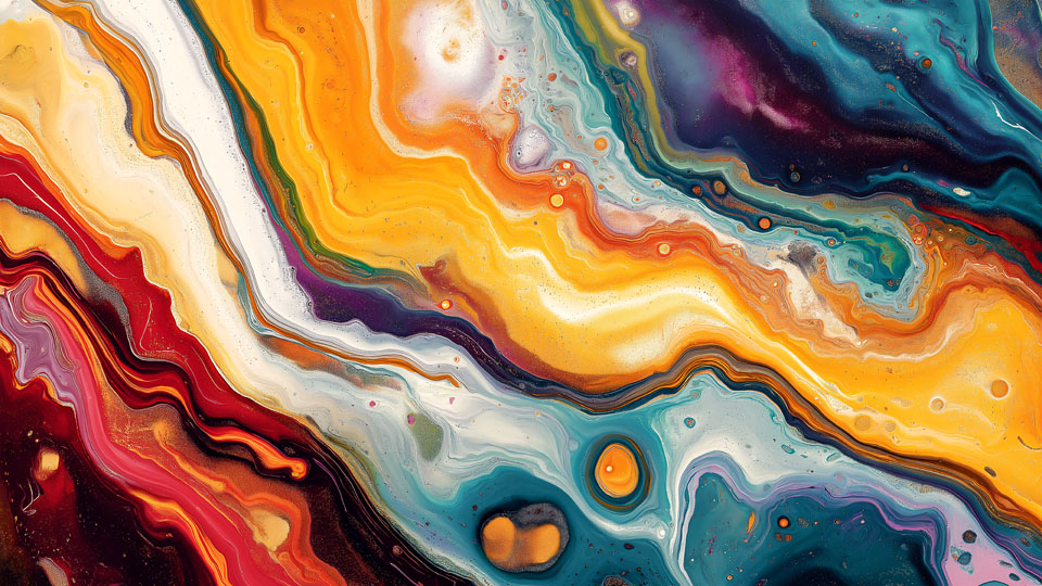 Marble-inspired fluid art design